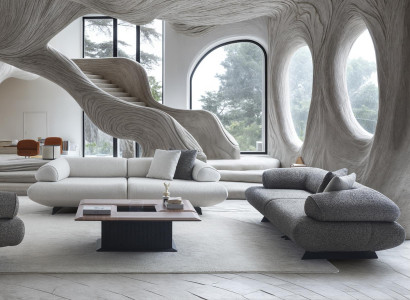 Graues 3-Sitzer-Sofa Weißes 3-Sitzer-Sofa Couchtisch – 3tlg.