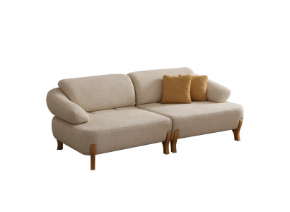 Komfortable Wohnzimmer Möbel Beiger 3-Sitzer Edles Polstersofa