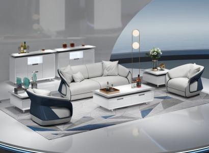 Stylisches Wohnzimmer-Set 3-Sitzer und zwei 1-Sitzer