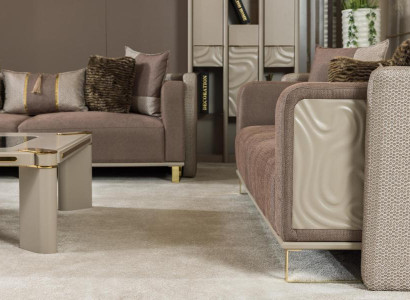 Gemütliches Wohnzimmer-Set (Sofagarnitur 3+3+1+2x Couchtisch+TV-Lowboard).