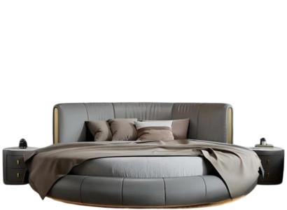 Graues Rundbett Stilvolle Schlafzimmer Betten Moderne Doppelbetten