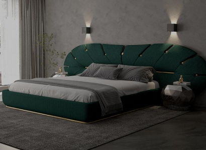 Modernes Grünes Doppelbett Designer Polsterbett Edle Textilbetten