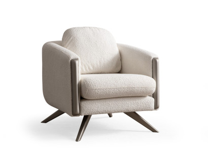 Beiger Wohnzimmer Sessel Designer Loungemöbel Stoffsessel Möbel