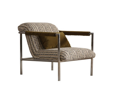 Beiger Polstersessel Designer Wohnzimmer Sitzmöbel Loungesessel