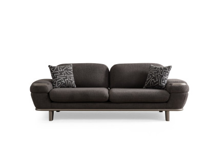 Brauner Dreisitzer Wohnzimmer Polstersofa Designer Textilcouch