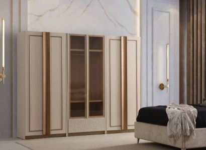 Robuster Beiger Kleiderschrank Schlafzimmer Schrank Holzschränke