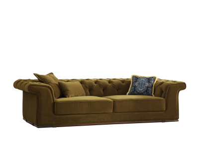 Designer Olivengrünes Chesterfield Sofa Designer Polstersofa Couch