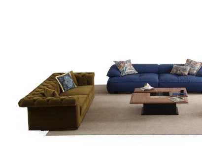 Modernes Wohnzimmer Set Designer Polostersofas Holz Couchtisch