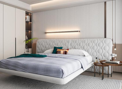 Modernes Weiße Polsterbett Schlafzimmer Doppelbett Textilbetten