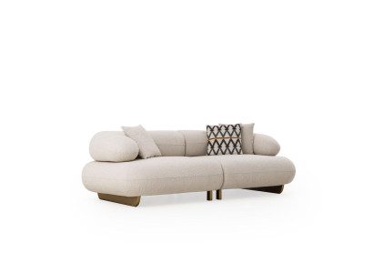 Modernes 3-Sitzer Stoffsofa Luxuriöse Wohnzimmer Textil Couch
