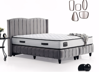 Hochwertiges Bett mit weicher eleganter Polsterung und luxuriösem Finish