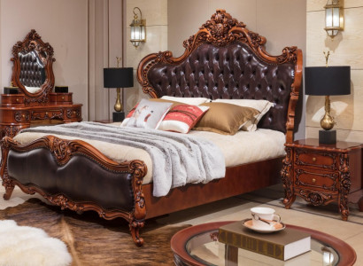 Doppelbett Elegantes Schlafzimmer Bett 180x200 Massivholz Polsterbett