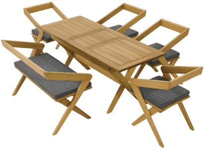 Modernes 6-teiliges Esszimmer-Set – Esstisch + 5 Stühle für Ihr Zuhause