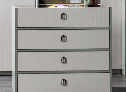 Moderne Weiße Kommode Wohnzimmer 4-Schubladen Aufbewahrungsschrank