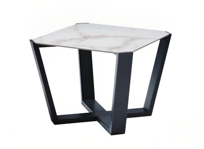 Grauer Rechteckiger Couchtisch Designer Marmorplatte Metallgestell