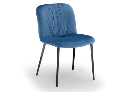 Designer Blauer Stoffstuhl Sitzstühle Exklusive Esszimmerstühle