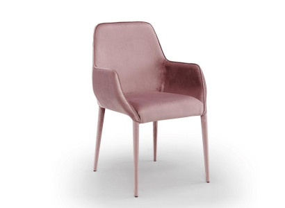 Eleganter Rosa Armlehnenstuhl Designer Esszimmer Polsterstühle