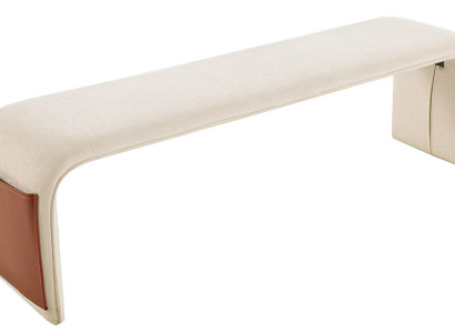 Komfortable Bank Beige Holz Textil für stilvolle Räume