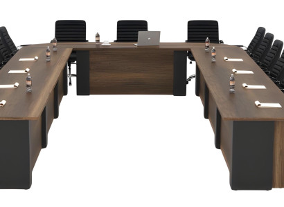 Stilvolle Arbeitszimmer Tisch Garnitur Designer Konferenztische 9tlg