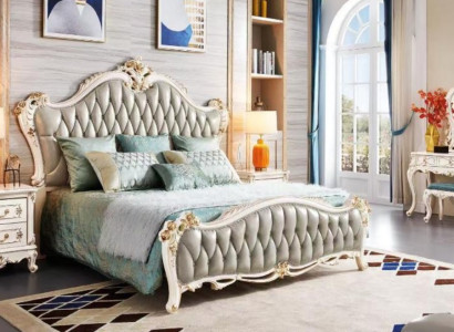 Bett in klassischem Design Luxuriöses Doppelbett Elegantes Zweibett