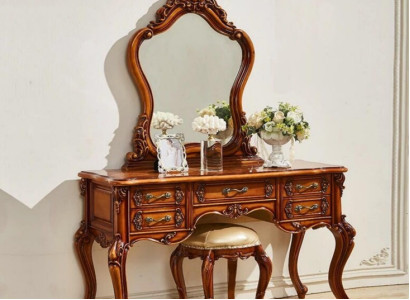 Toilettentisch Make-up-Tisch Luxuriöses Schminktisch mit Hocker Frisiertisch