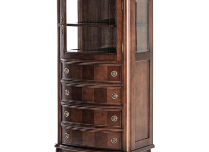 Elegante Vitrine mit Schubladen und Glastüren im klassischen Stil