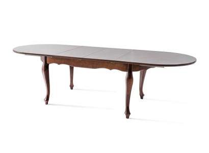 Erweiterbarer Esstisch im klassischen Stil mit geschwungenen Beinen