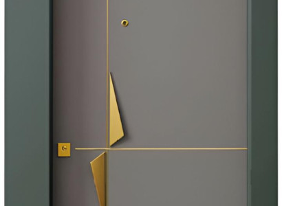 Gold-Graue Eingangstür Stilvolle Wohnungstüren Designer Hoteltüren