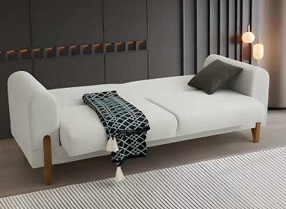 Weißes Wohnzimmer Polstersofa Designer Textilcouch Moderner 3-Sitzer