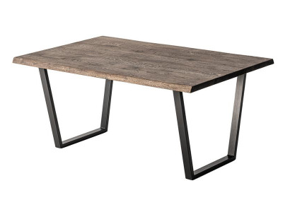 Moderner Couchtisch mit Holzplatte und Metallgestell im Design