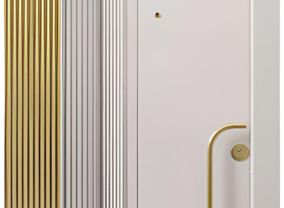 Weiß-Goldene Eingangstür Designer Metalltüren Hoteltüren Edle Tür