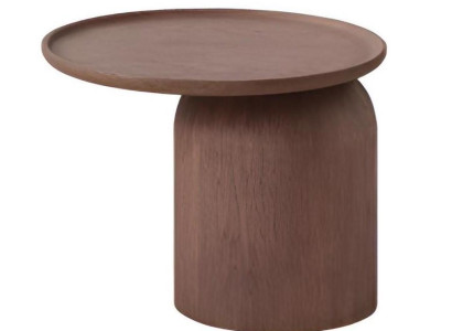 Moderner braun Couchtisch aus Holz mit rundem Tischplatten Design Hochwertig