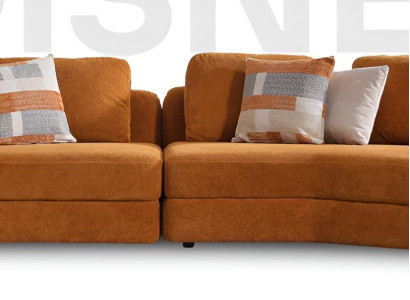 Oranger 4-Sitzer Sofa mit Kissen Modern und Bequem Hochwertig Möbel luxuriöse