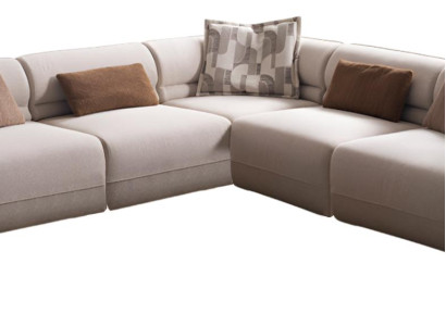 Modulares Ecksofa im skandinavischen Stil mit weichen Kissen