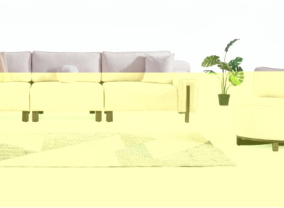 Modernes weißes Sofa-Set: 4-Sitzer und Sessel im  zeitgemäßen Design