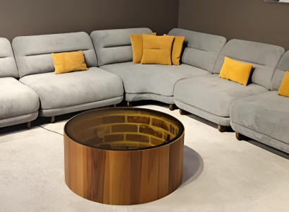 Graues Wohnzimmer L-Form Sofa Designer Polstercouch Textil Ecksofa