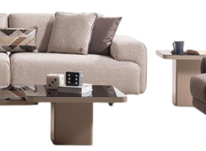 Modernes Möbelset mit Sofa Sessel Couchtisch und Beistelltisch