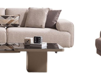 Modernes elegantes Möbelset mit Sofa Sessel und stilvollem Couchtisch