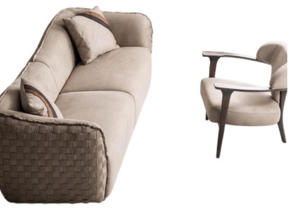 Elegantes Möbelset mit Sofa und Sessel im modernen stilvollen Design