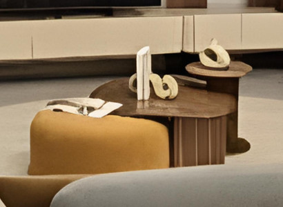 Moderne Möbel Set Couchtisch Hocker Beistelltisch Braun Holz