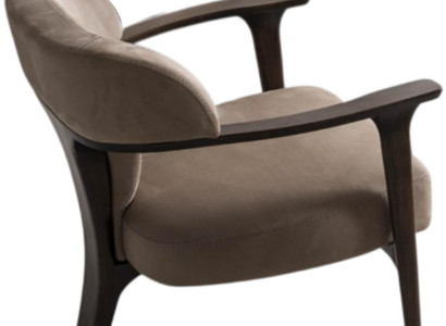 Modernes Sessel mit eleganten Holzarmlehnen und stilvollem Design