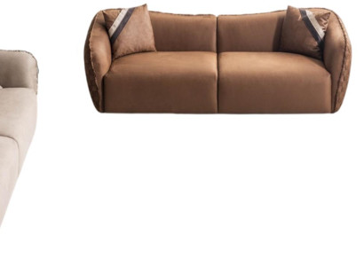 Luxuriöses Sofa-Set mit modernem Sessel und stilvollem Tisch