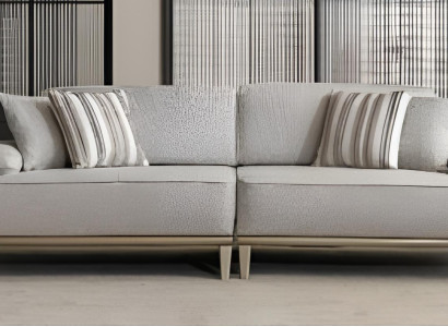 Exklusives Graues Polstersofa Designer 3-Sitzer Wohnzimmer Möbel