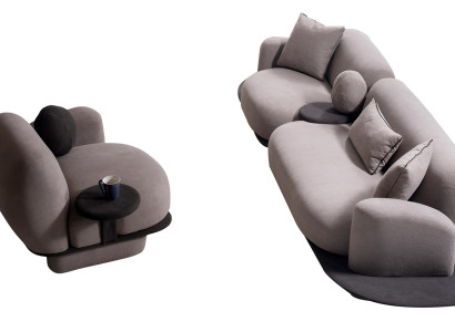 Moderne Graue Sofagarnitur Polstersofas Edle Couchen Sessel 2tlg