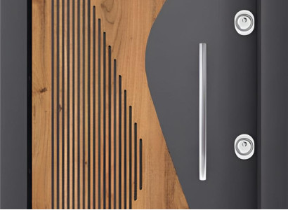 Schwarz-Braune Eingangstür – Modernes Design mit Hohem Schutz