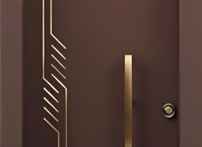 Gold-Braune Sicherheitstür Stilvolle Eingangstüren Robuste Hoteltür