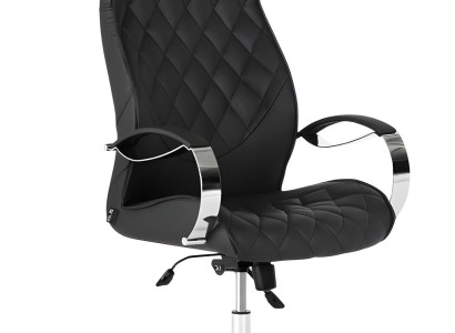 Schwarzer Drehstuhl Designer Arbeitszimmer Sessel Armlehnensessel