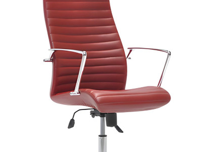Roter Ledersessel Designer Bürostuhl Drehsessel Arbeitszimmer Sessel