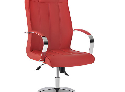 Stylischer Roter Bürostuhl Designer Drehstuhl Arbeitszimmer Sessel