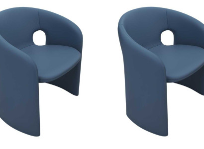 Blaue Esszimmerstühle Designer 2x Küchenstühle Polster Sitzstühle